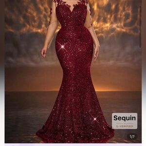 Burgundy Evening Gown